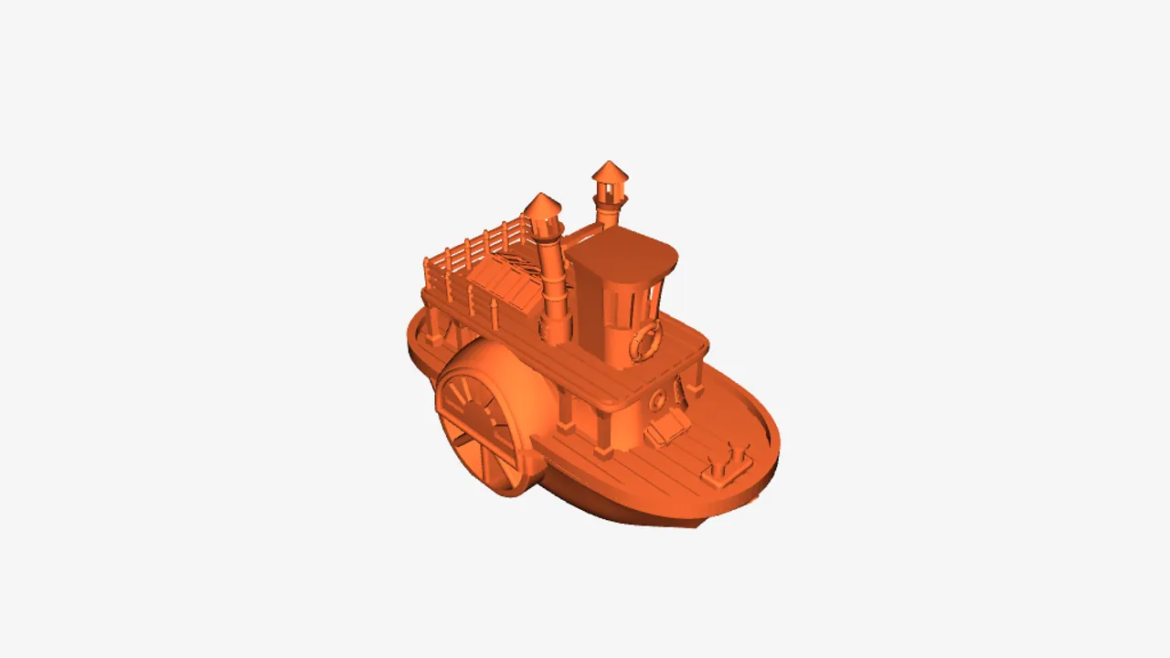 Old Paddle Boat. . . This weeks model is an old paddle boat. I 3D