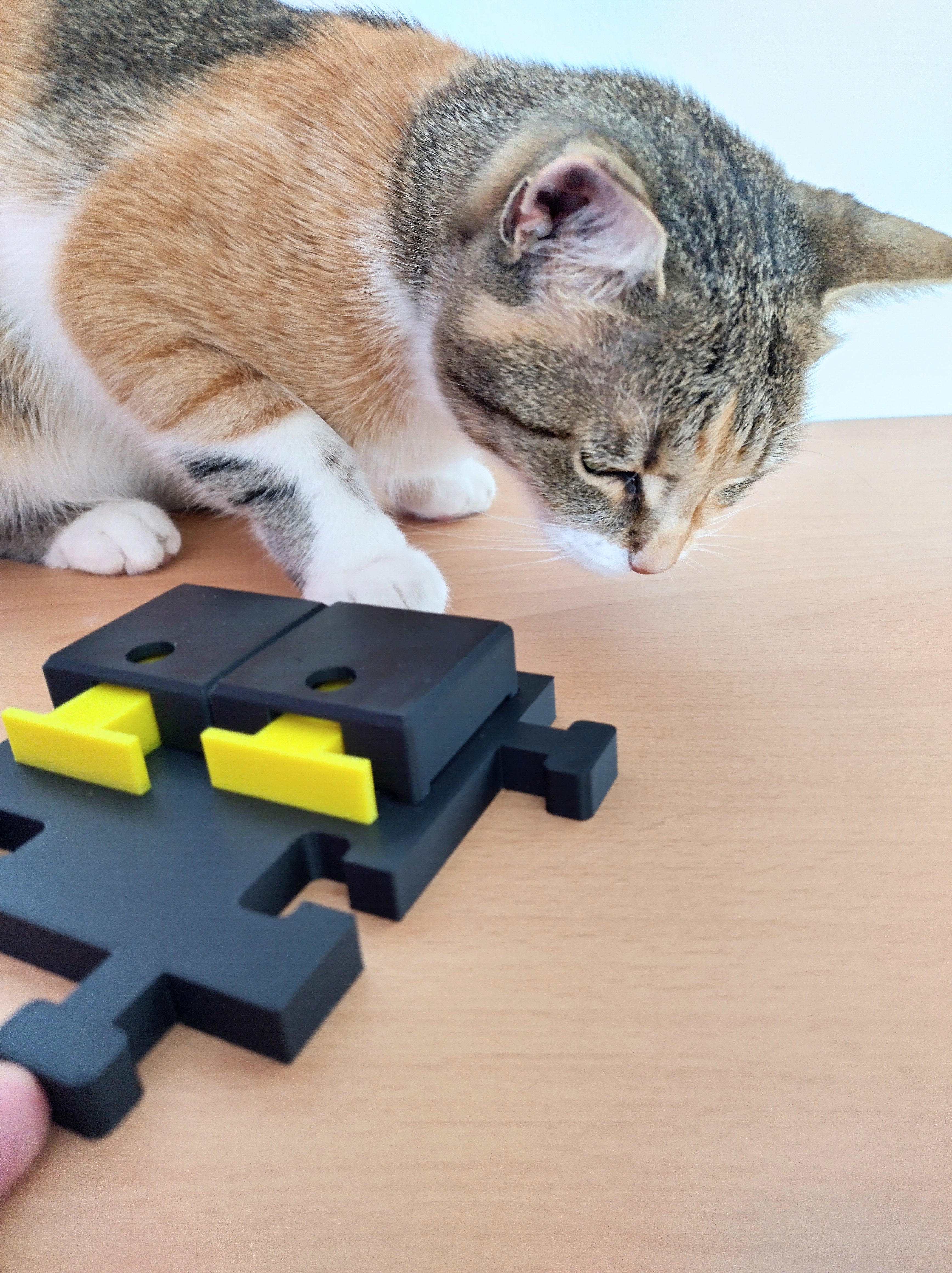 pusher tile cat playing platform