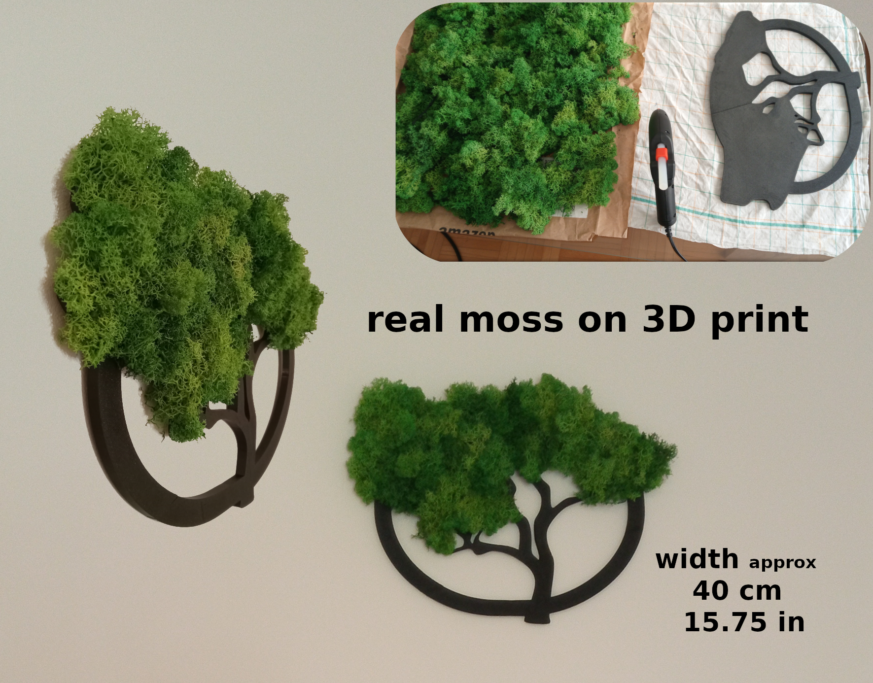 Tree with moss for wall