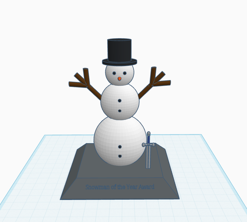 Snowman of the Year Award meme figurine