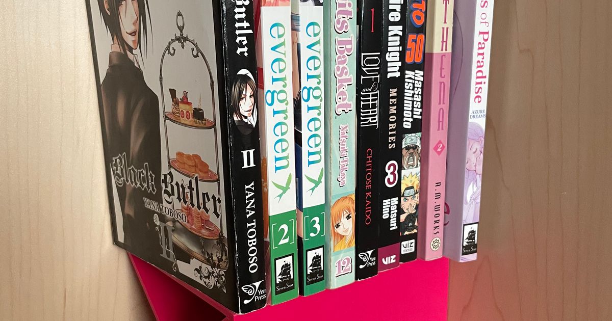 Manga Bookshelf Riser by imakeitstudio Download free STL model