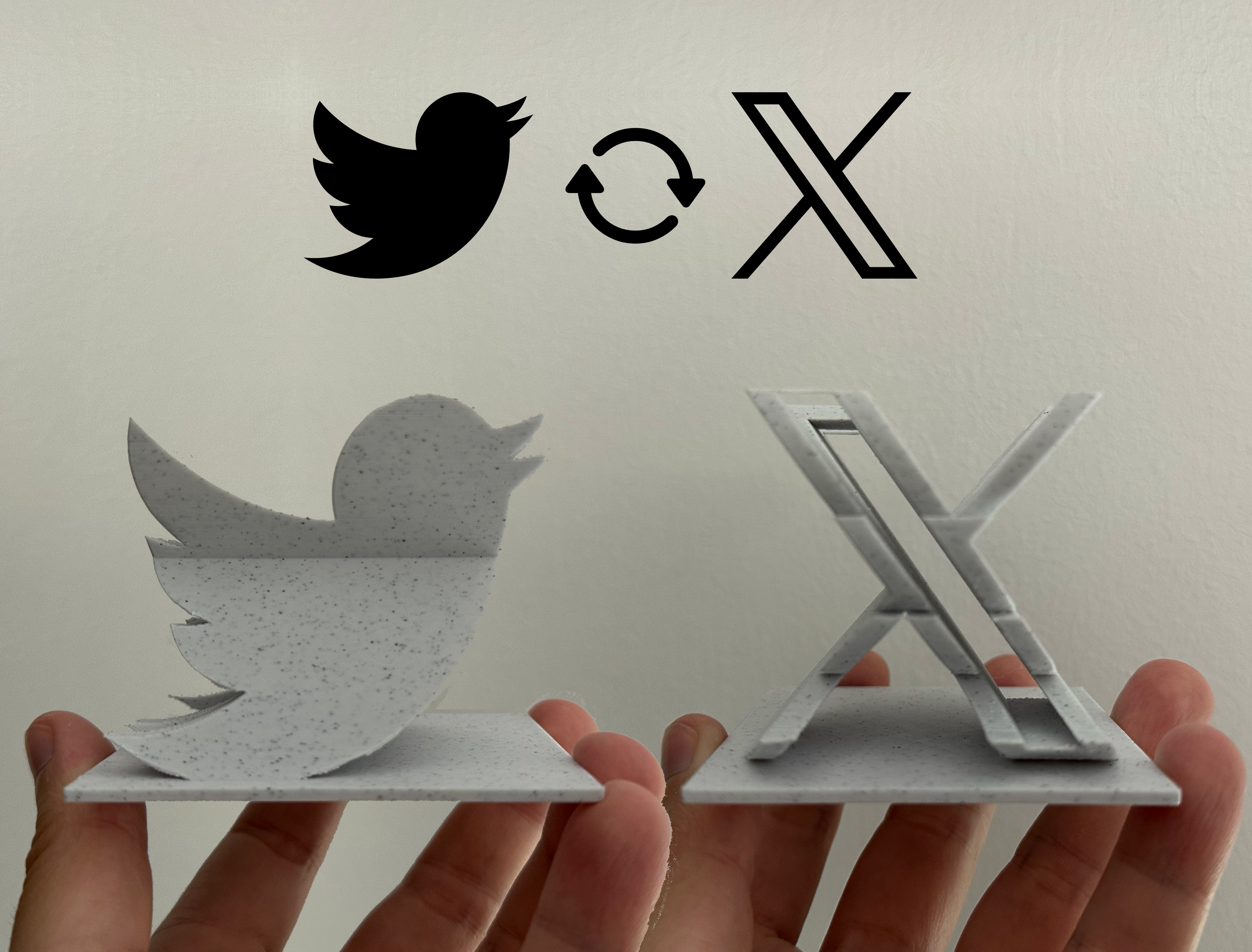 Twitter X Multi Angle Statue