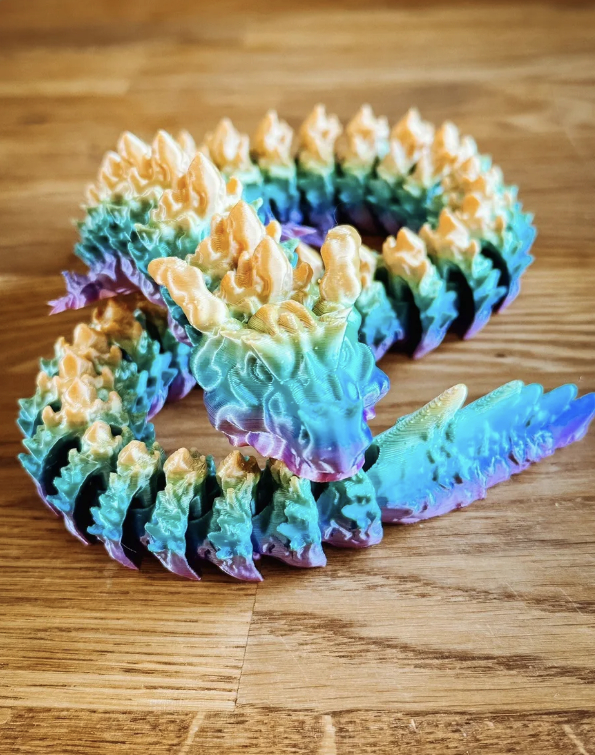 3D Gedruckter Doppelkopf-Drache - 27cm Flexible Gelenkschlange Als Fidget Toy