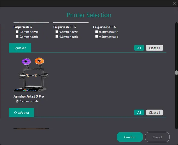 JgMaker Artist D Pro OrcaSlicer Profile