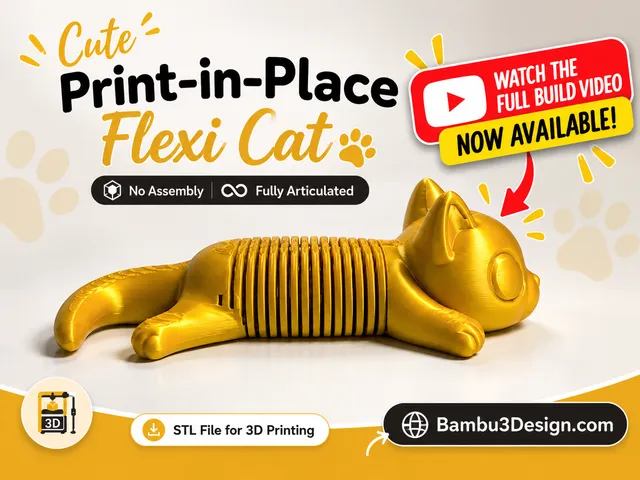 Cute Print-in-Place Flexi Cat