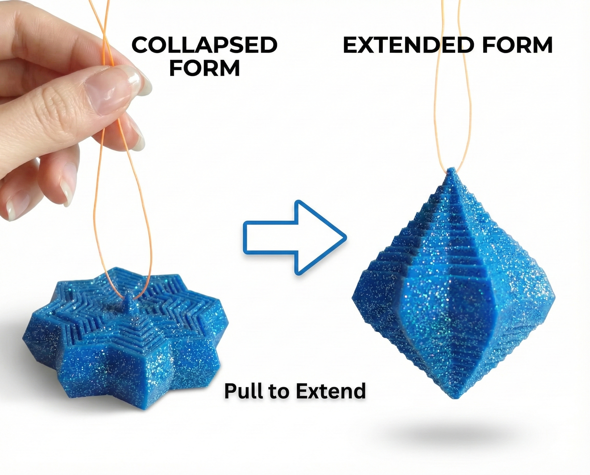 Print in Place Collapsible / Self-Inflating Christmas Ornament