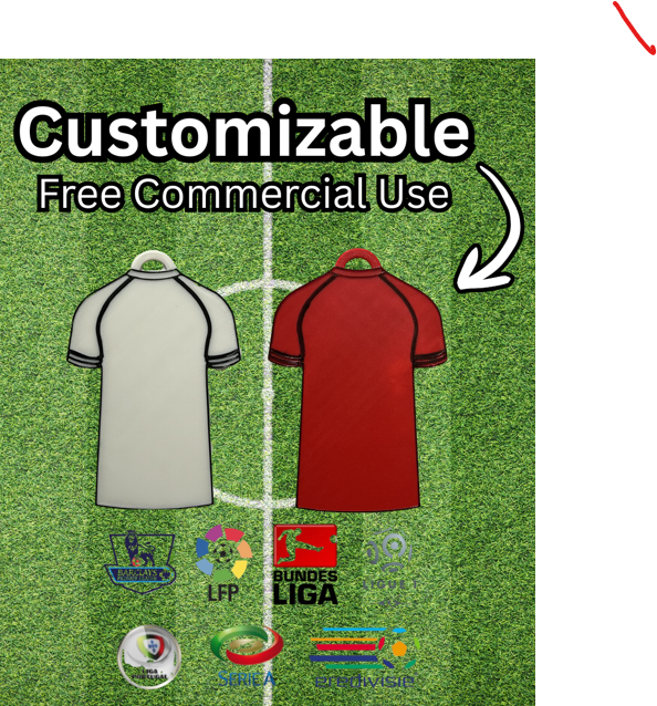 Blank Customizable Football/Soccer Jersey Keychain
