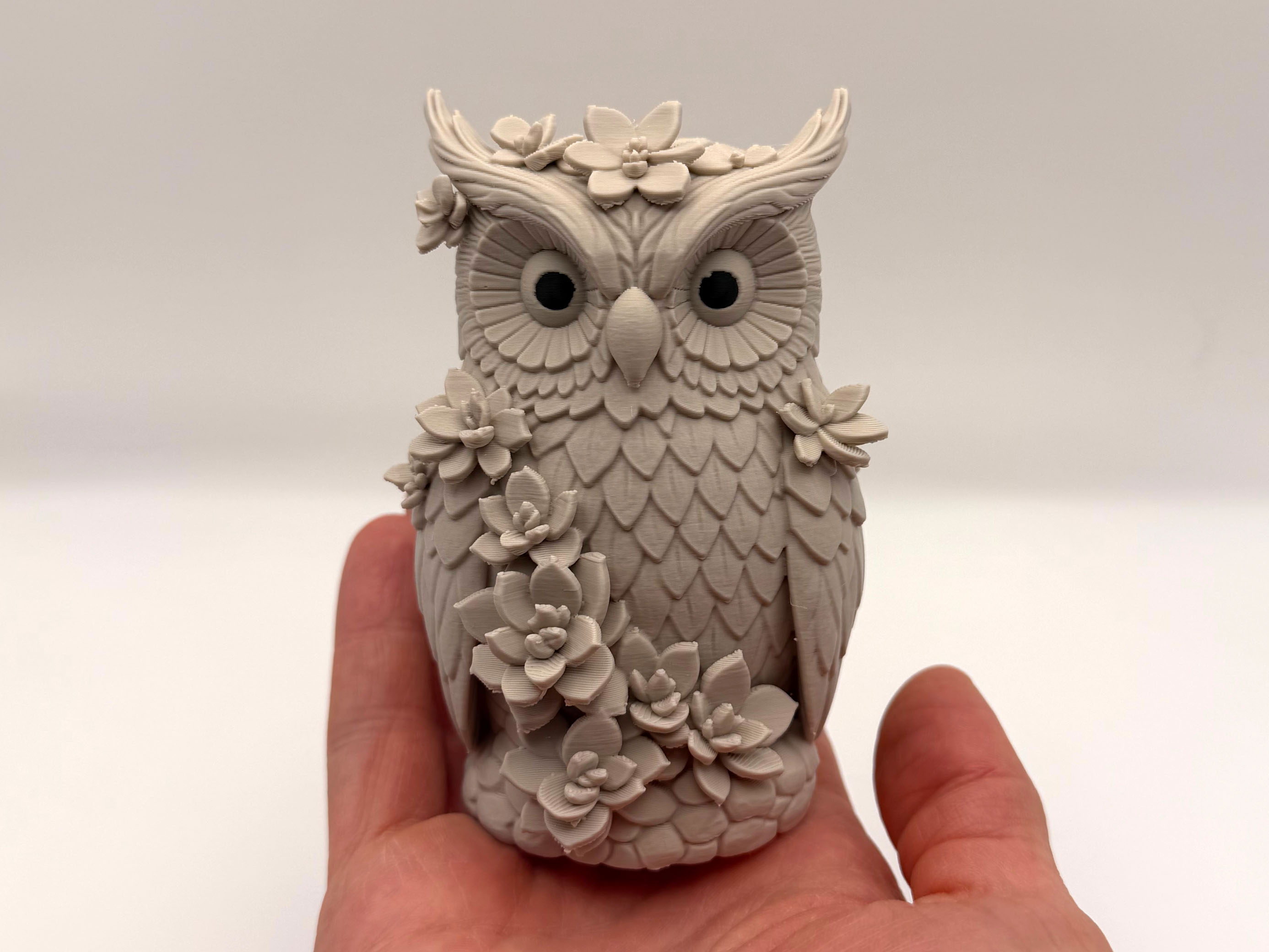 Flower Owl Figurine
