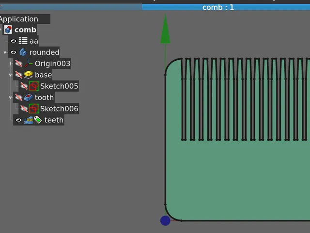 freecad exercise making a basic comb