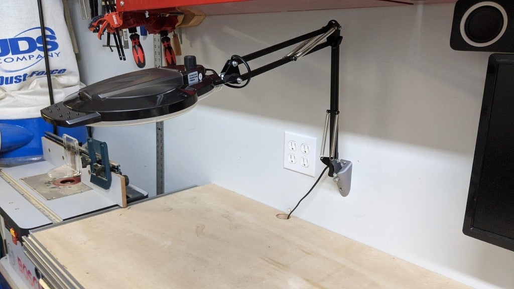 Wall Mount Magnifying Lamp Base by FilipValica Download free STL