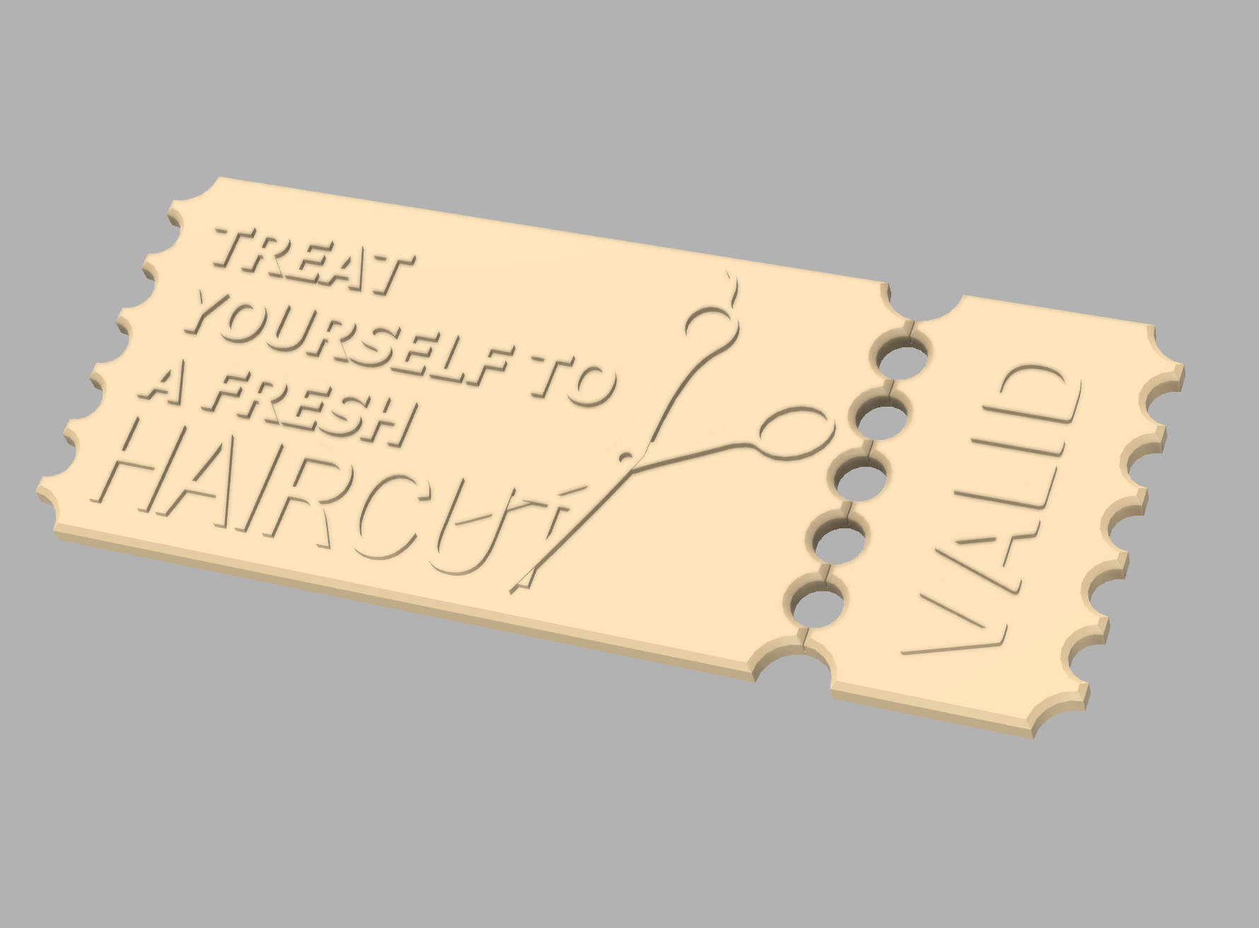Haircut Gift card / voucher / coupon by Zneuzity Download free STL