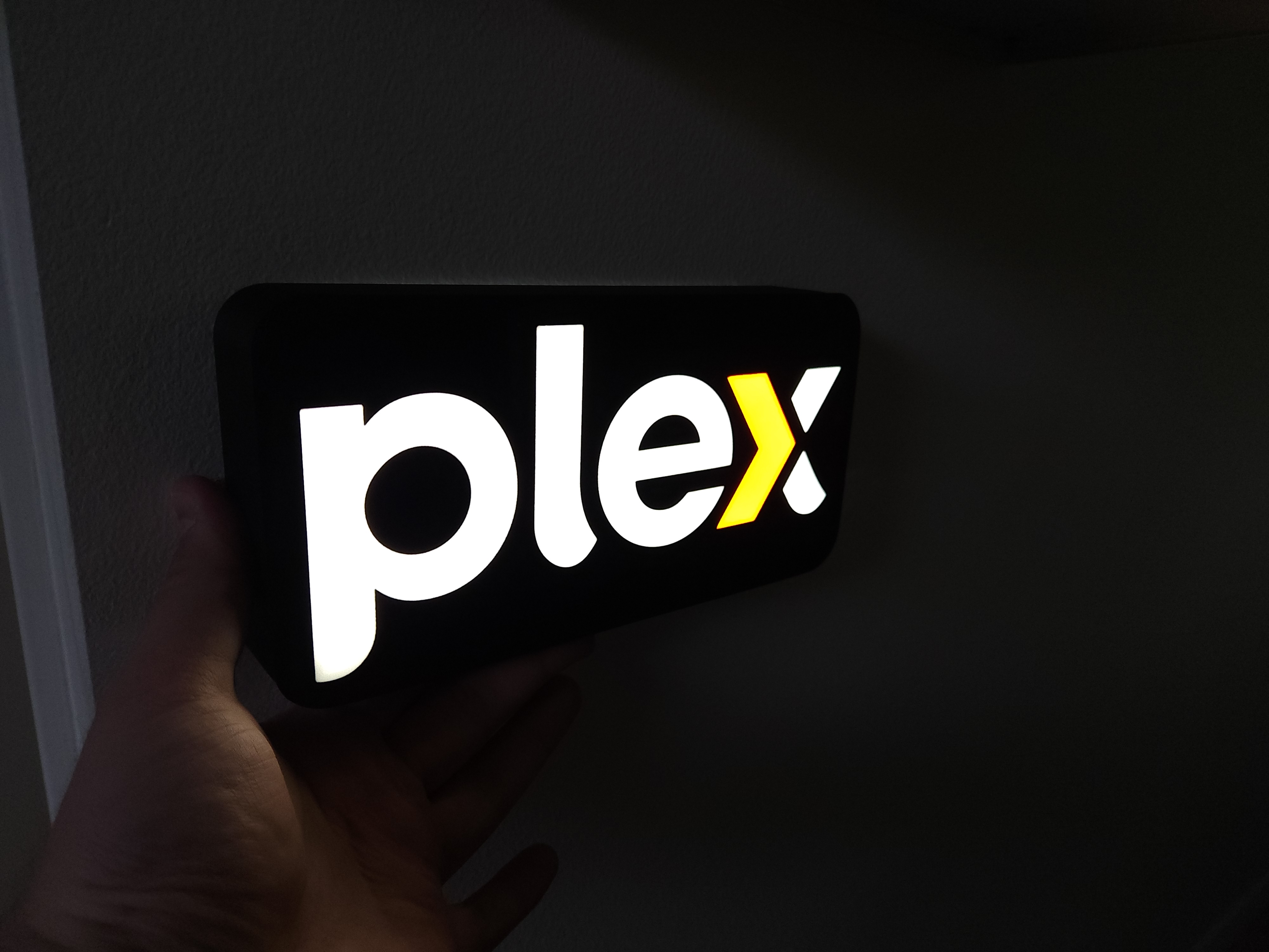Plex logo with LED lighting