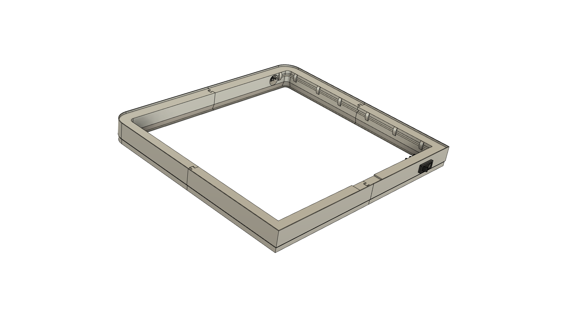 Bambu XC1 Top Glass Riser with power Jack and on off Switch 3D model thumbnail