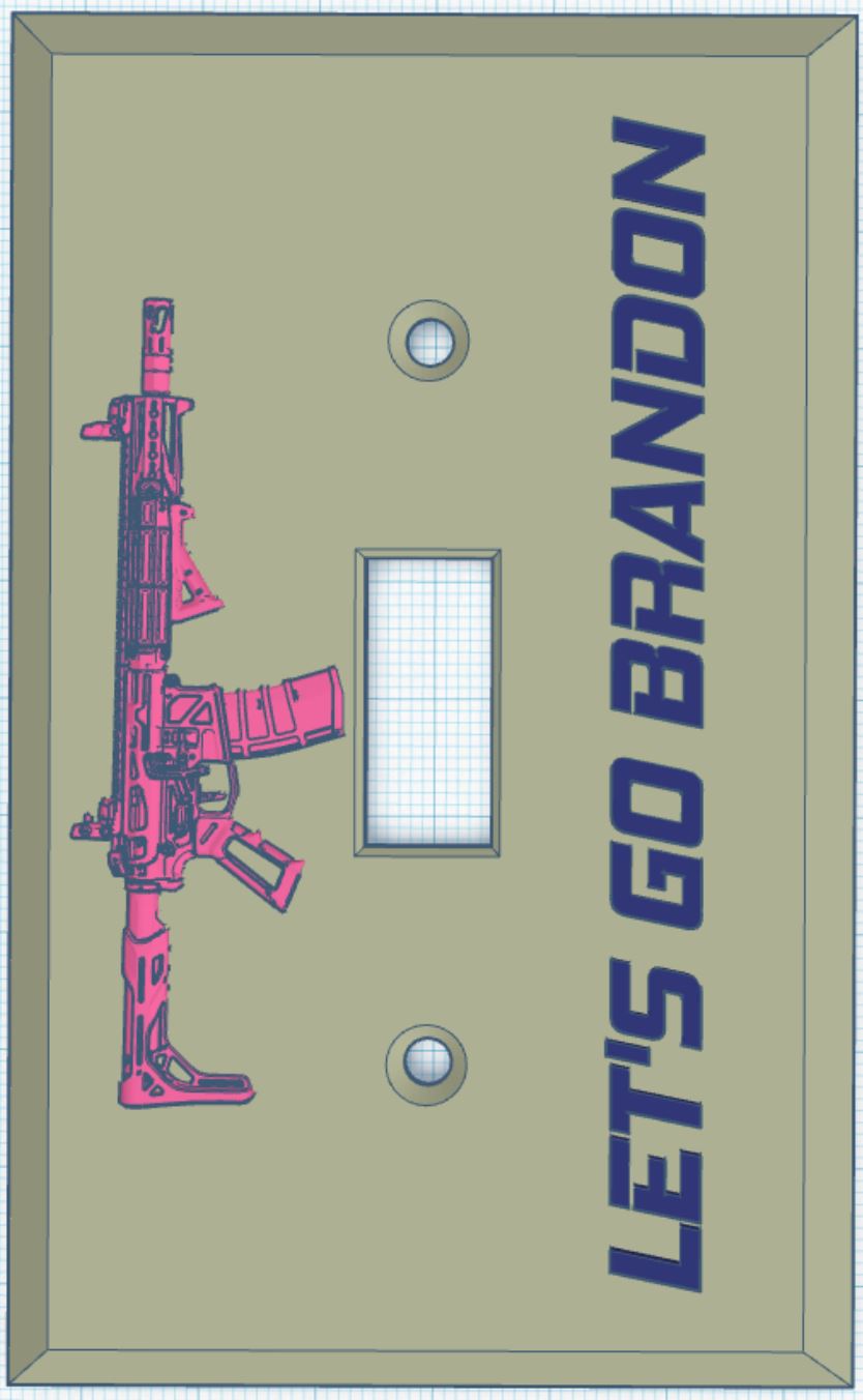 AR15 - Fully embossed rifle on your switch plates for your Man Cave or Garage