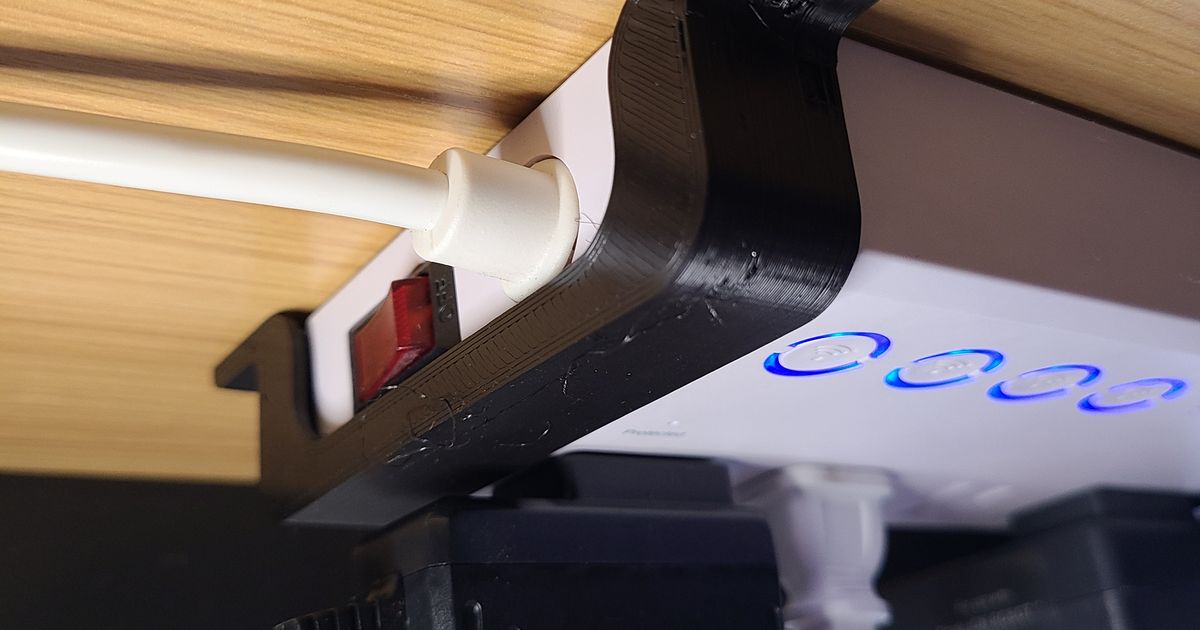 Power Strip Under Desk Mount by RD Print Lab Download free STL model