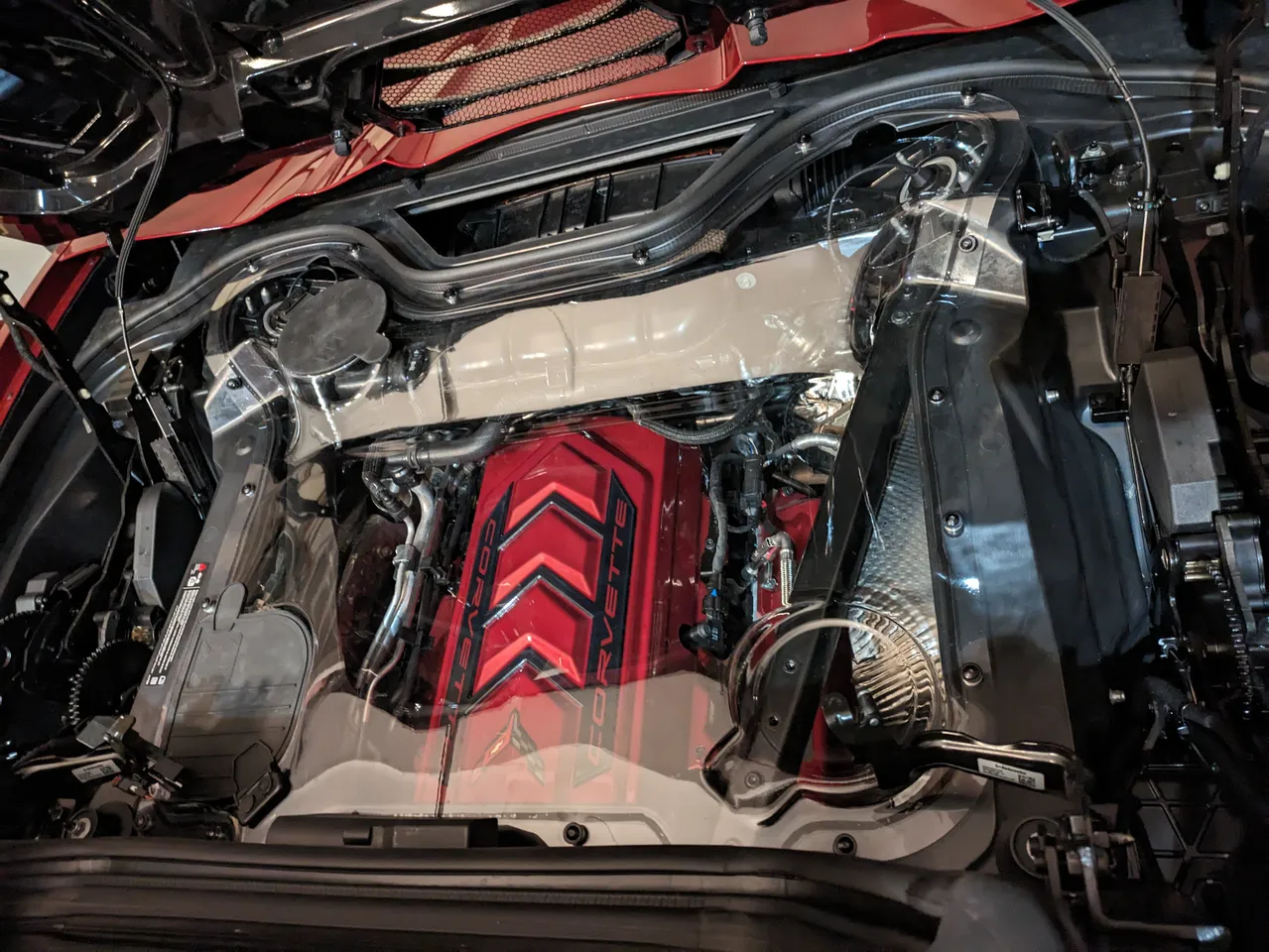 Red Car Engine Bay · Free Stock Photo