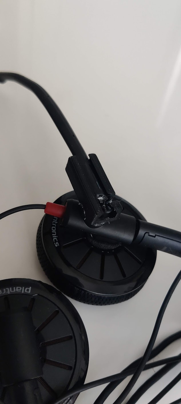 Plantronics headset microphone boom holder