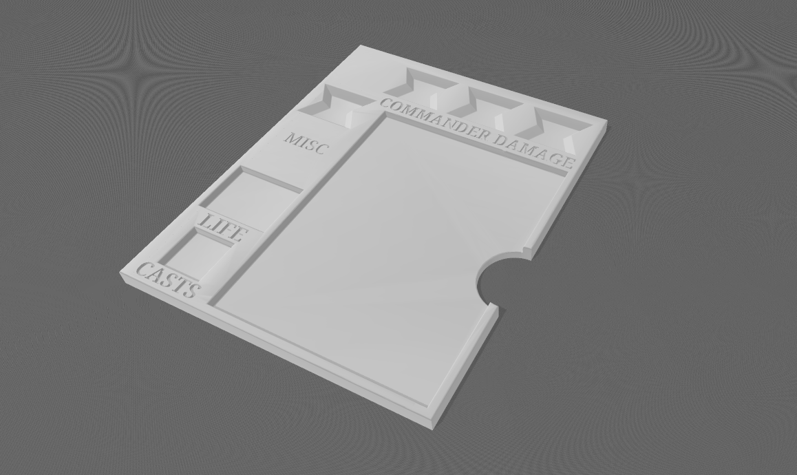 Improved debossed Commander tray NO LOGOS!