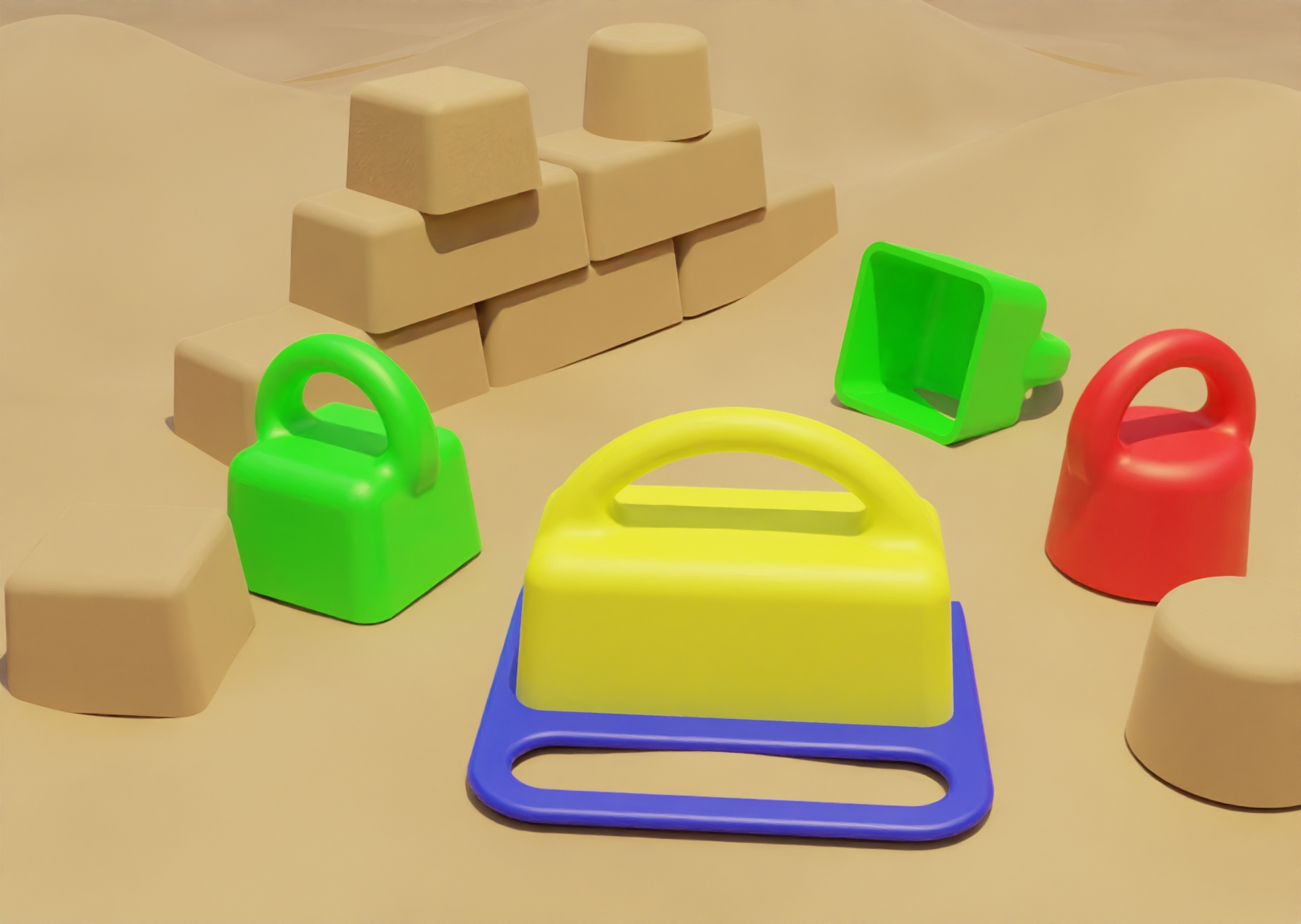 Sand brick molds with handle