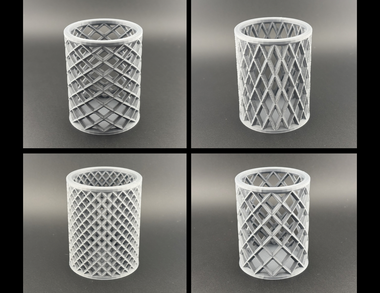 Helical Diamond Lattice Open Frame Strong Pen Pencil Holder Set - Exquisite home and office decor