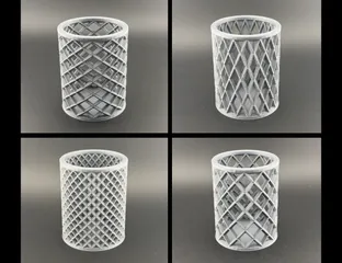 Helical Diamond Lattice Open Frame Strong Pen Pencil Holder Set - Exquisite home and office decor
