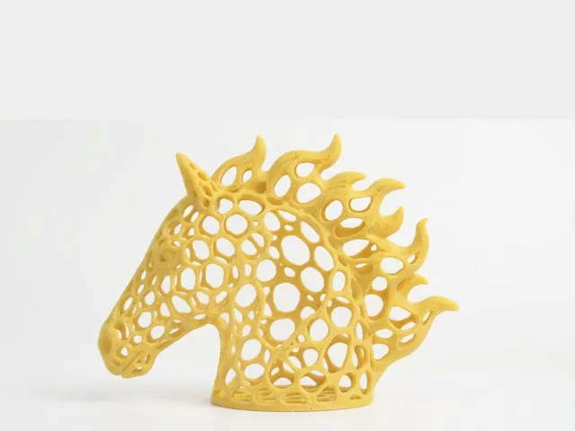 Voronoi Horse Head Bust: Elegant Organic Art Sculpture