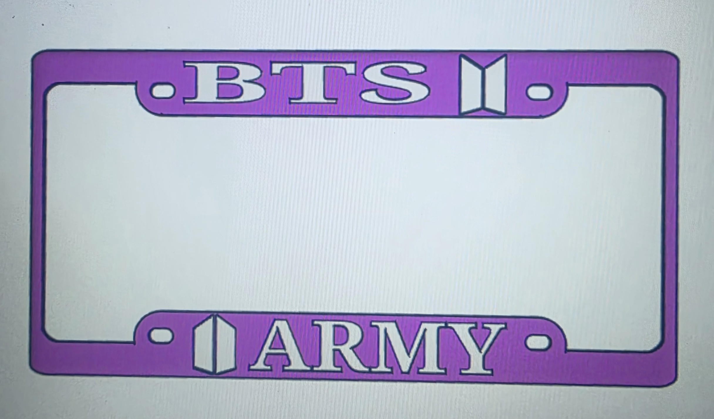 BTS / ARMY LICENSE plate frame 3D model