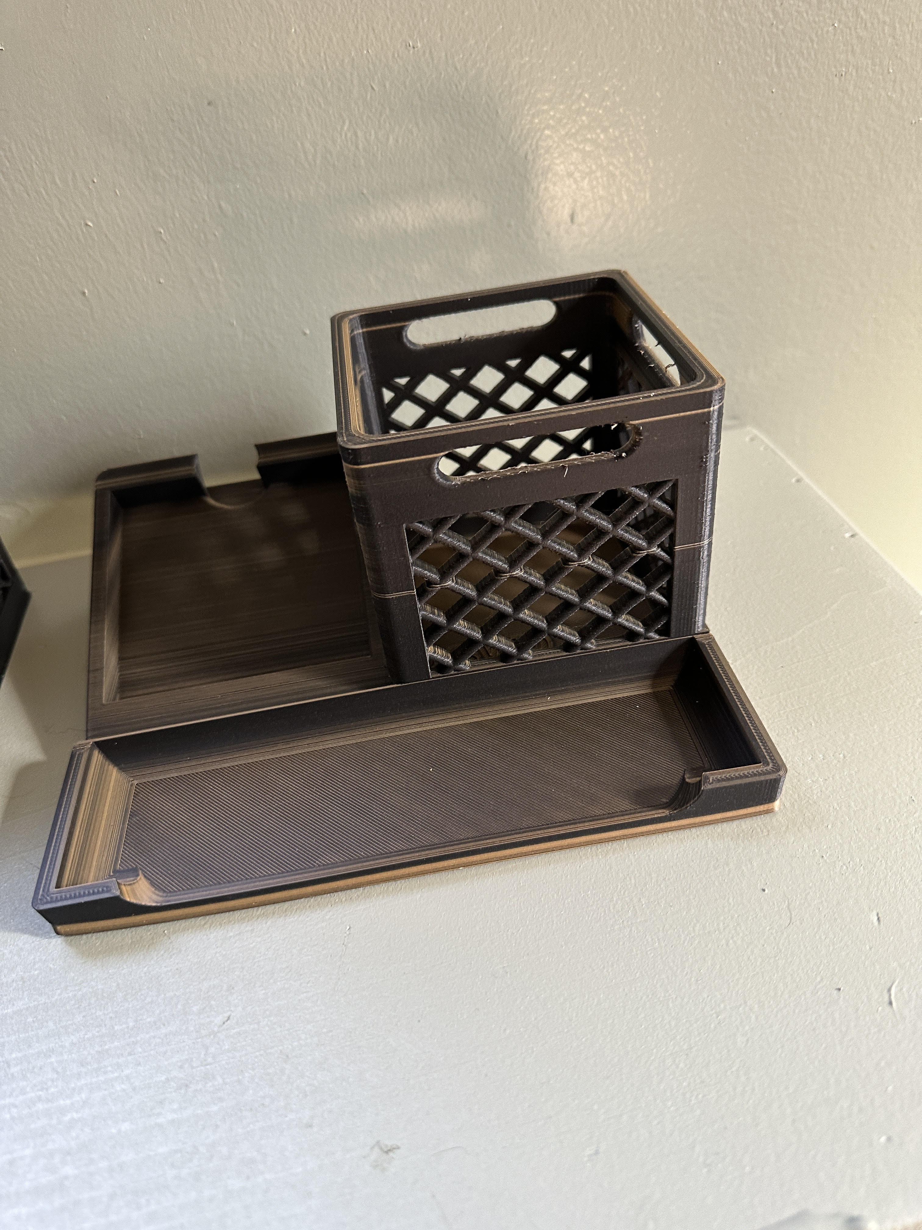 desk organizer milk crate