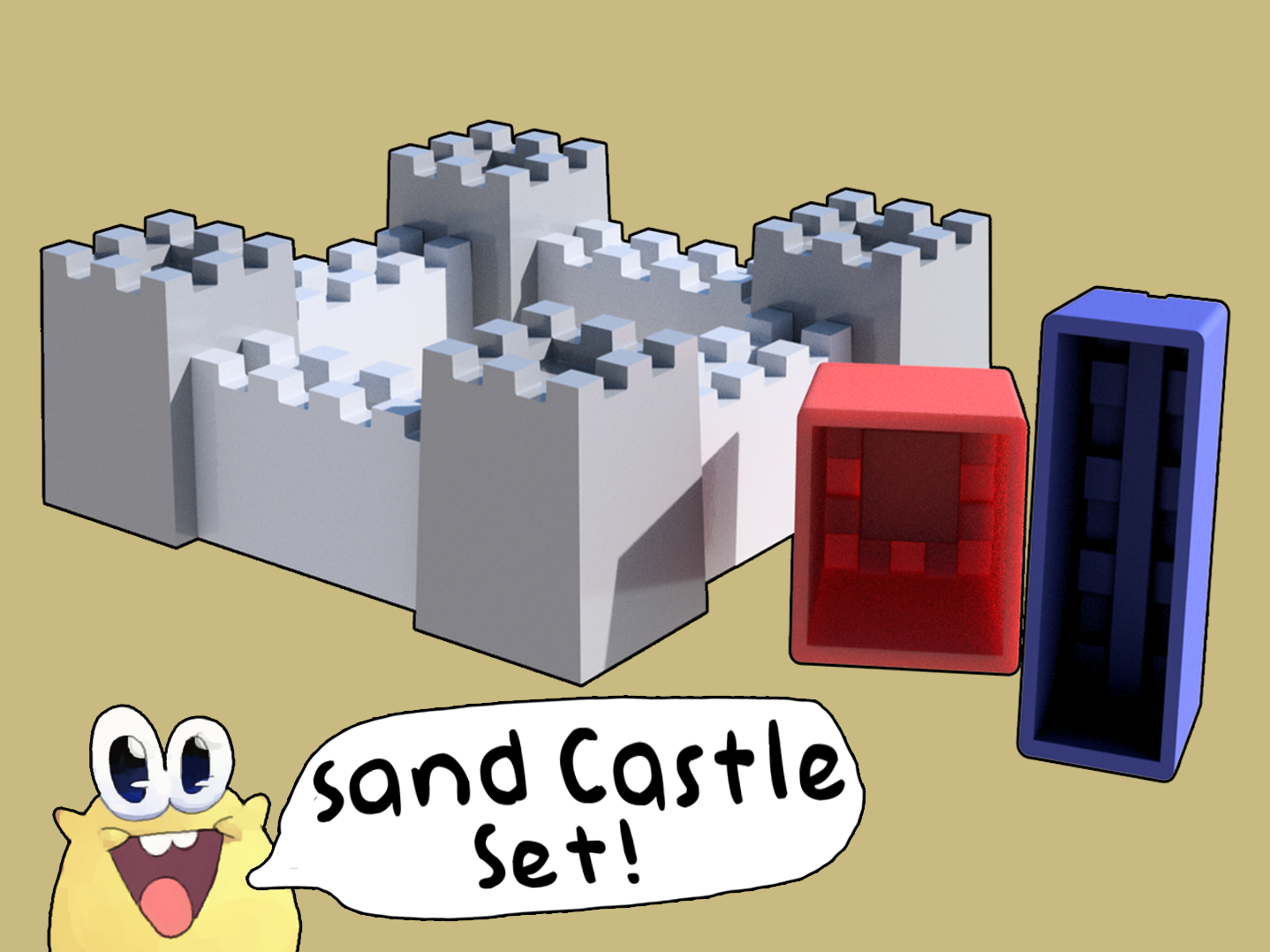 Simplistic Sand Castle Set (Updated) by Yuwi Download free STL model