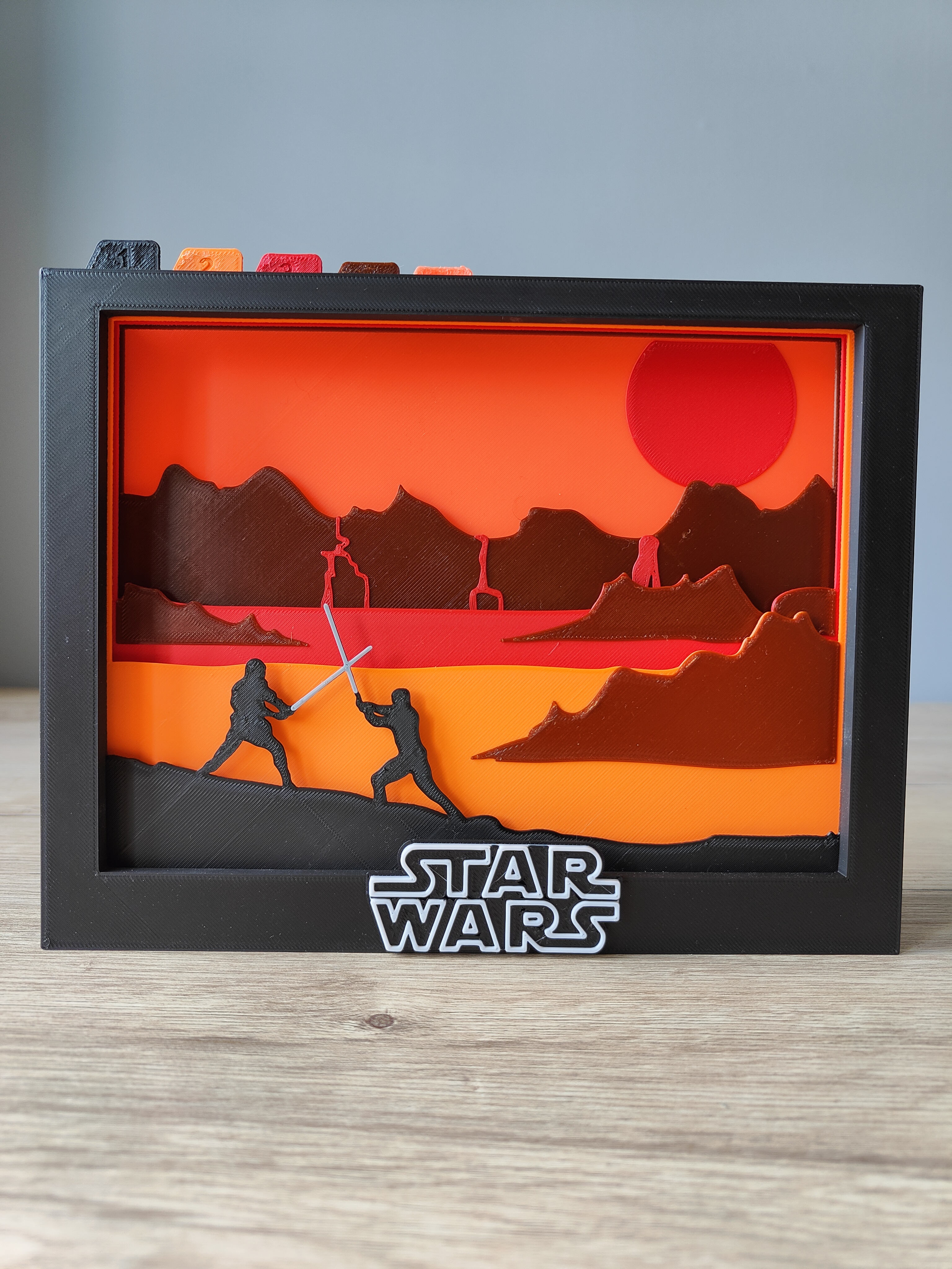 Star Wars Duel On Mustafar Shadow Box 3D model thumbnail