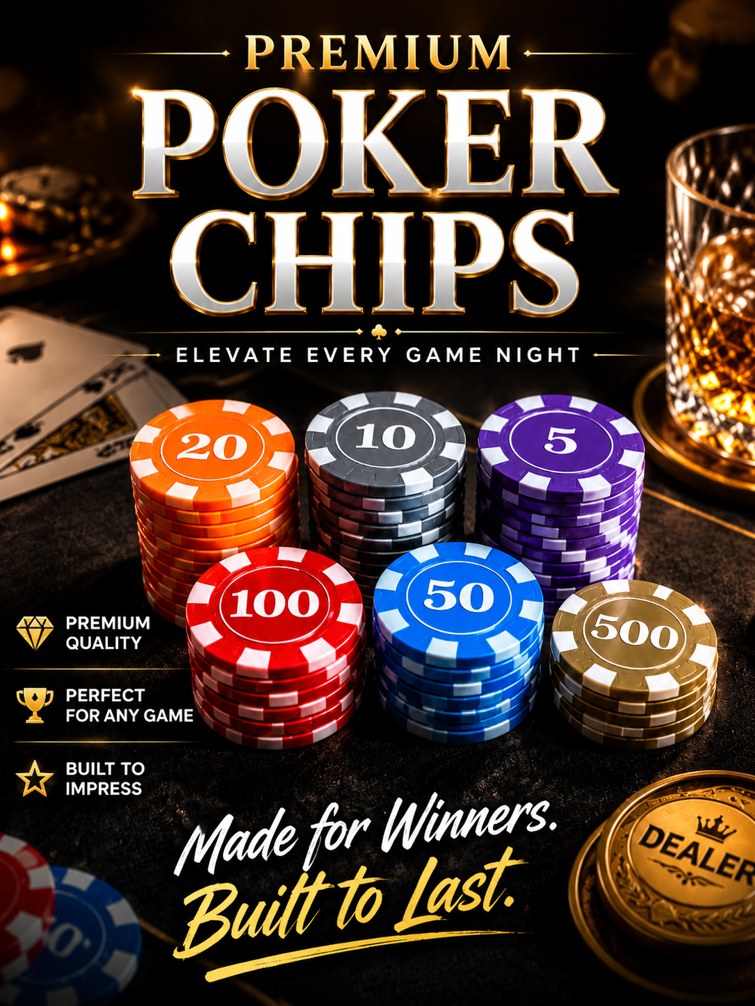 Premium Poker Chips Collection – Elevate Every Game Night