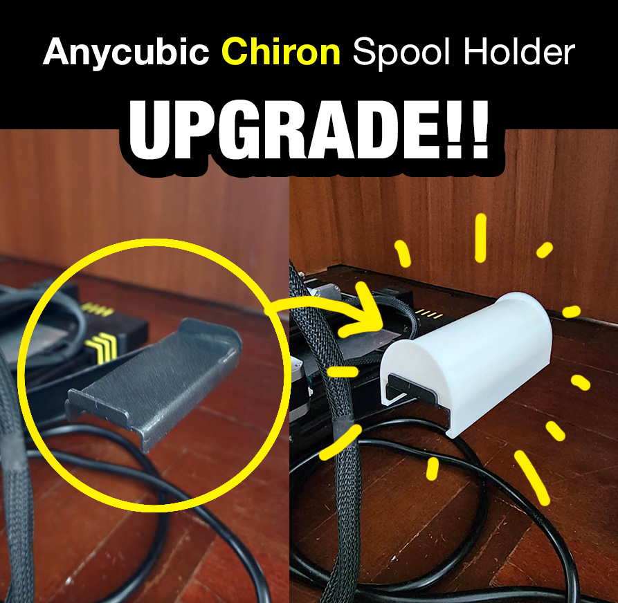 UPGRADE!! Anycubic (Chiron / Kossel / Mega-X) Spool Holder Easy Clip Lock