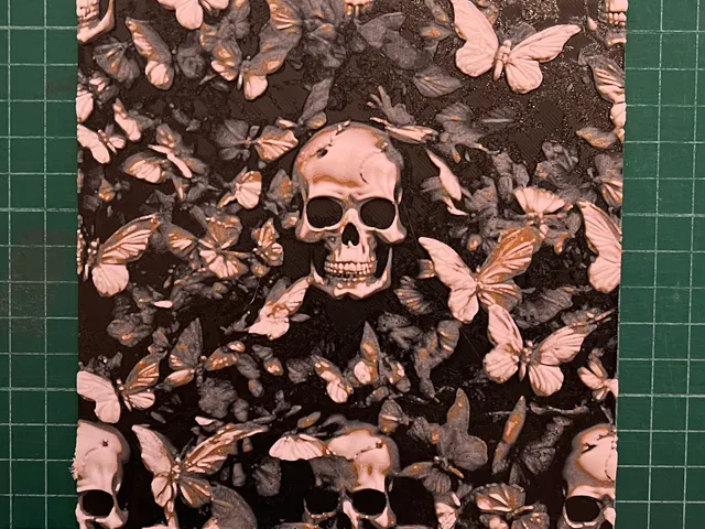 Skulls and Butterflies - Seamless pattern