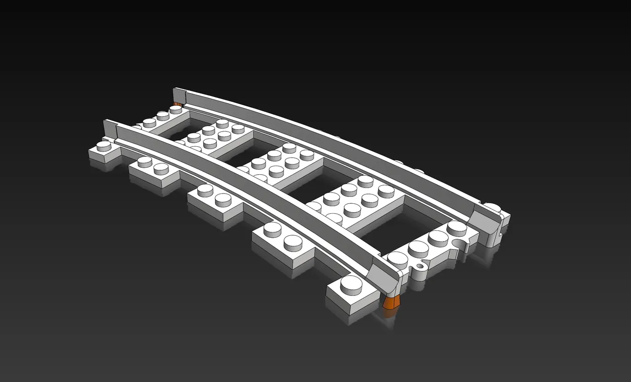 STL file LEGO compatible bridge / slope train track elements