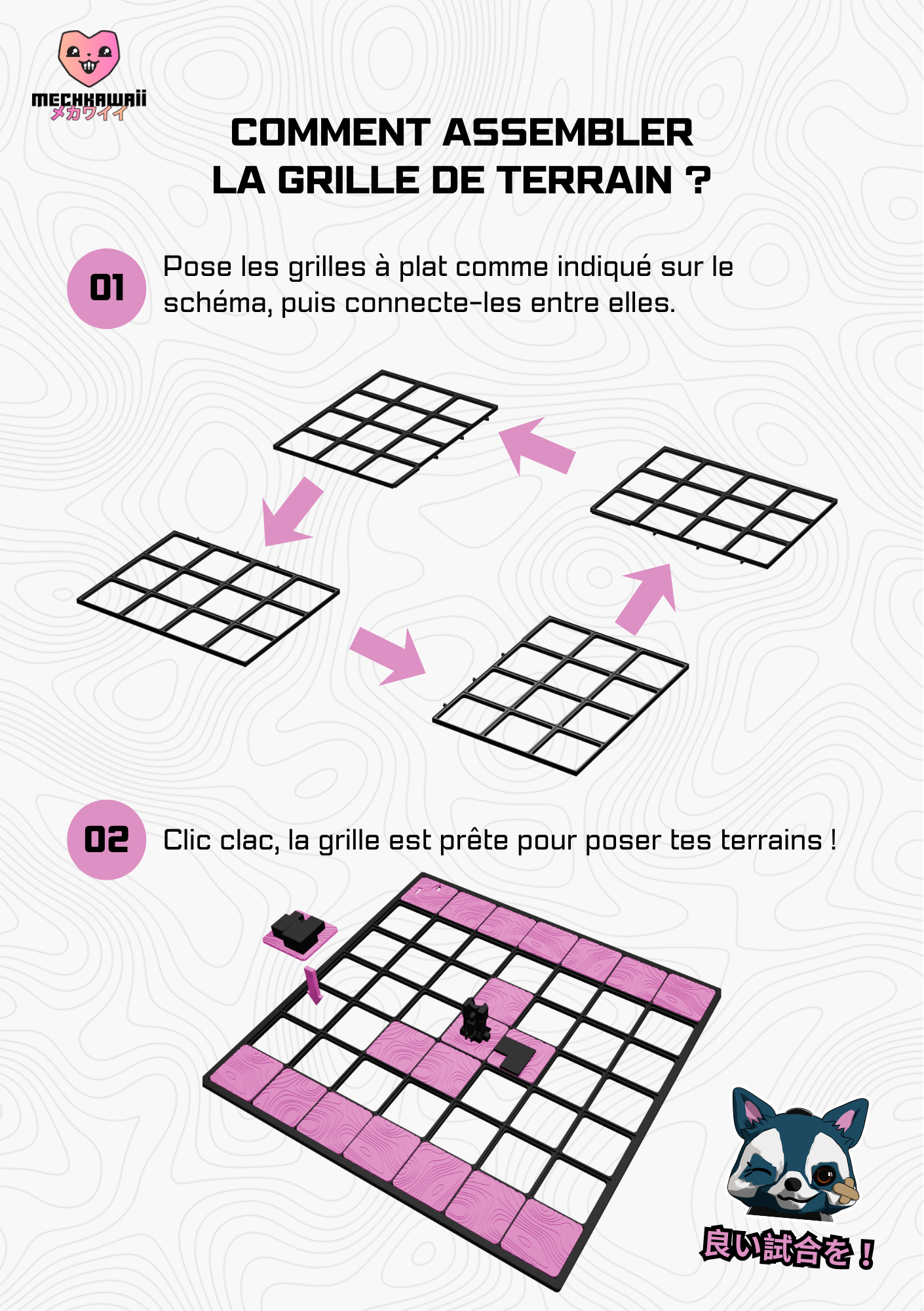 Mechkawaii - Grille de plateau pour champ de bataille