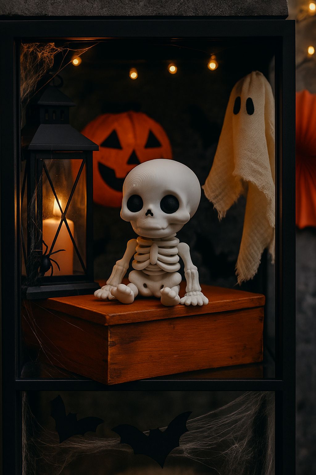 Helloweenskelett Knochenschädel Skelett