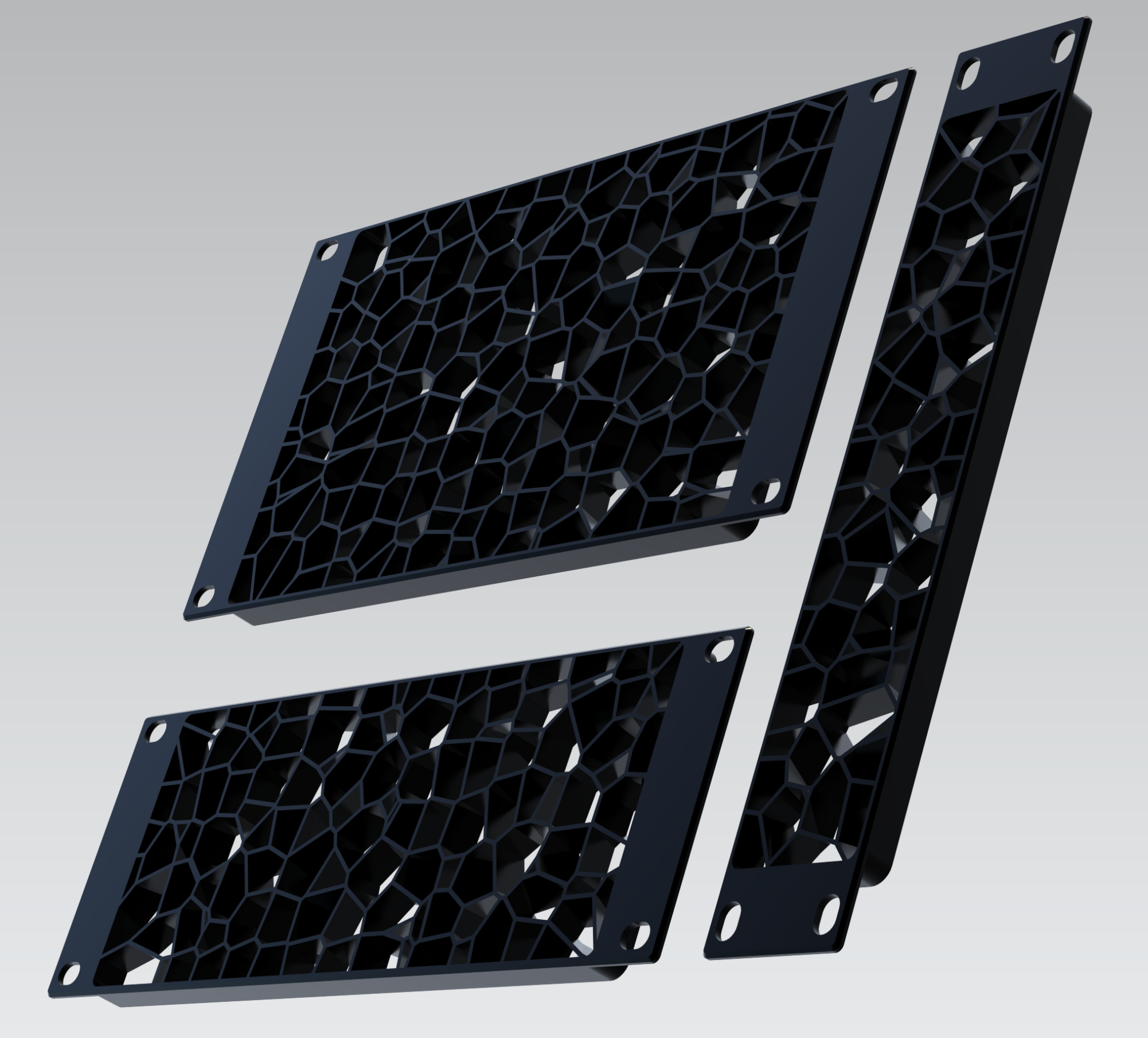 1-3U 10 inch rack mount blank Panel with Voronoi Pattern
