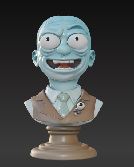 Creepy Blueman Statue