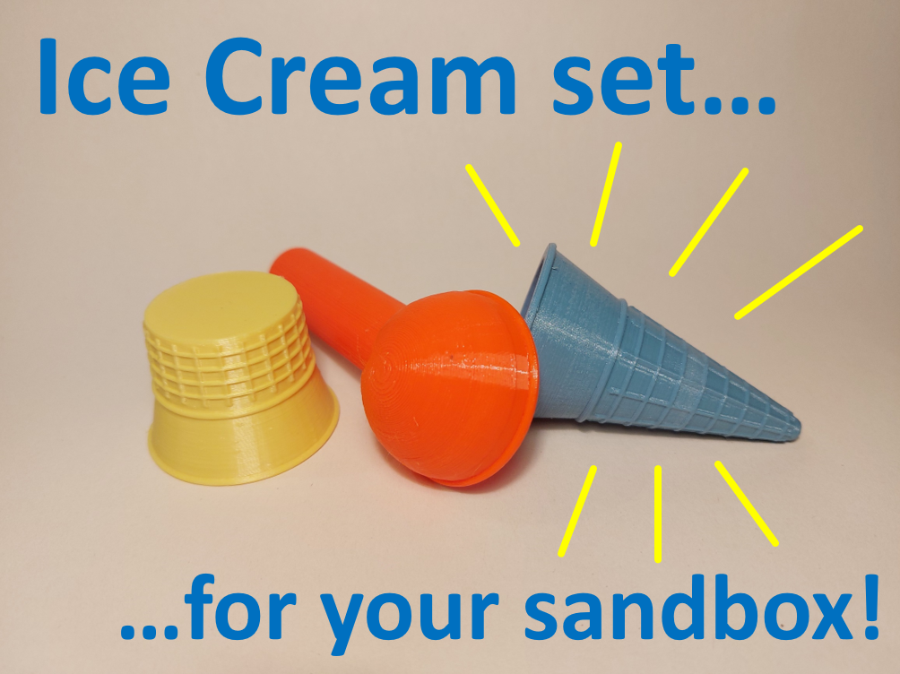Sand Ice Cream set - scoop and cones