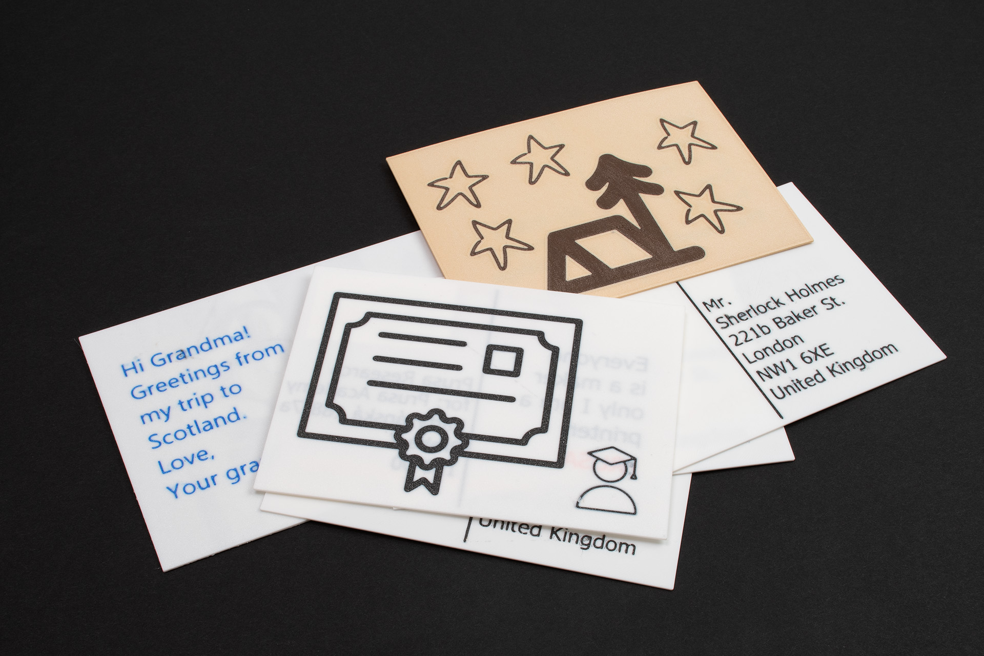 Editable, fully-3D-printed postcard — miniatura 3