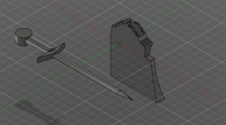 Sword in stone hair clip