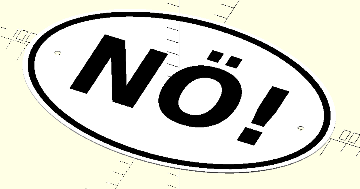 Nö! Sign (German slang for "No") by M.J. Caboose | Download free STL ...