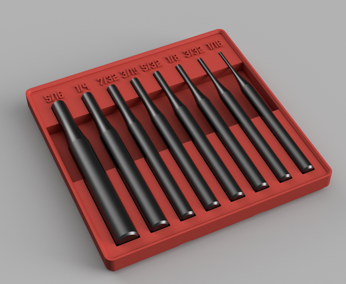 Gridfinity Pittsburgh (Harbor Freight) Punch Set Holder by JohnMartin