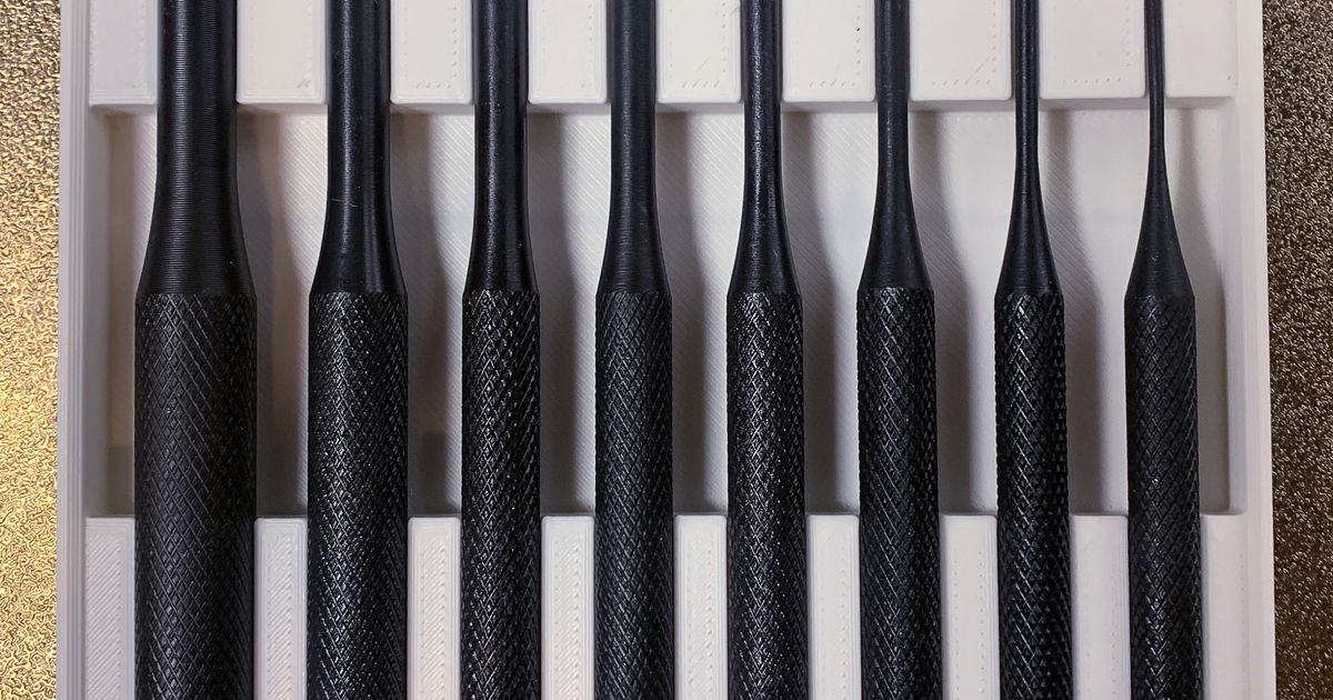 Gridfinity Pittsburgh (Harbor Freight) Punch Set Holder by JohnMartin