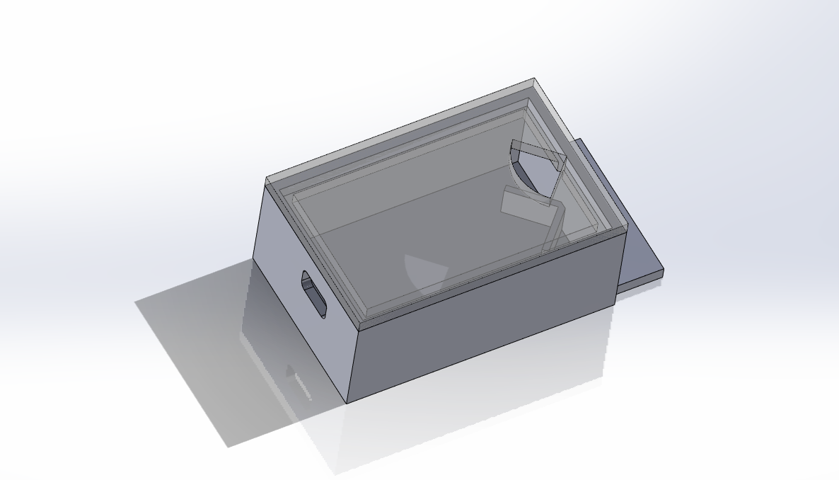 The triangular-profiled ESP32 enclosure with WS2811 LED strip.