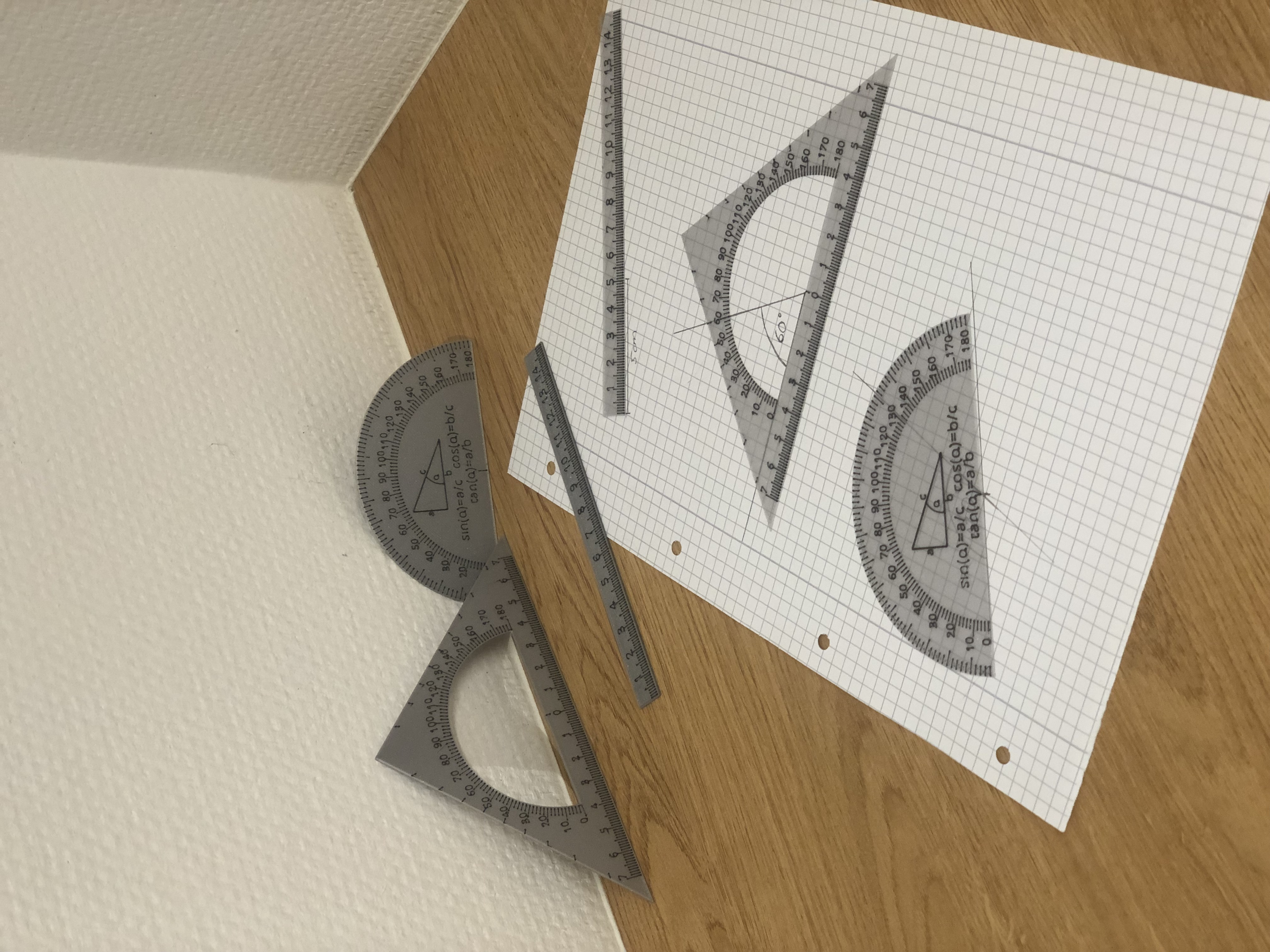 Drawing and Measuring Set (Ruler, Set Square, Protractor)