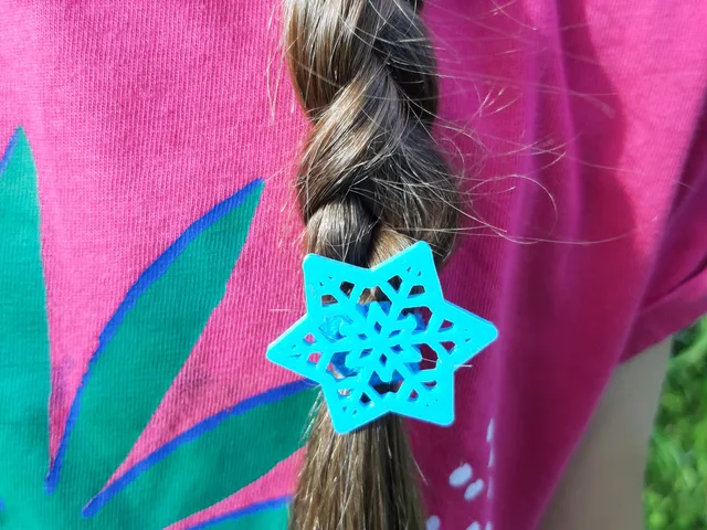 Flocon de neige pour élastique à cheveux - Snowflake for hair tie - Copo de nieve para goma de pelo