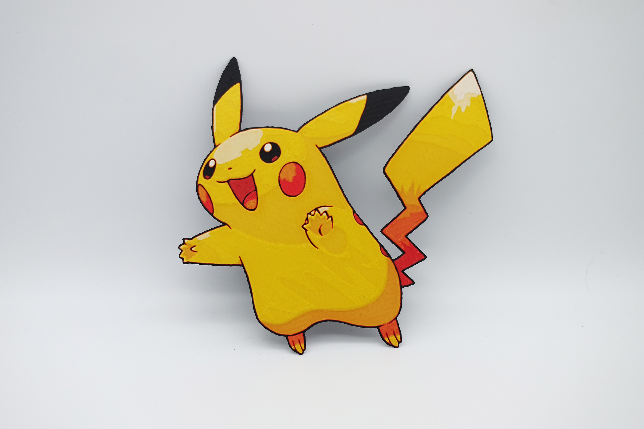 STL file 2D Wall Decoration - Pokemon Sitting Pikachu 🐉・3D