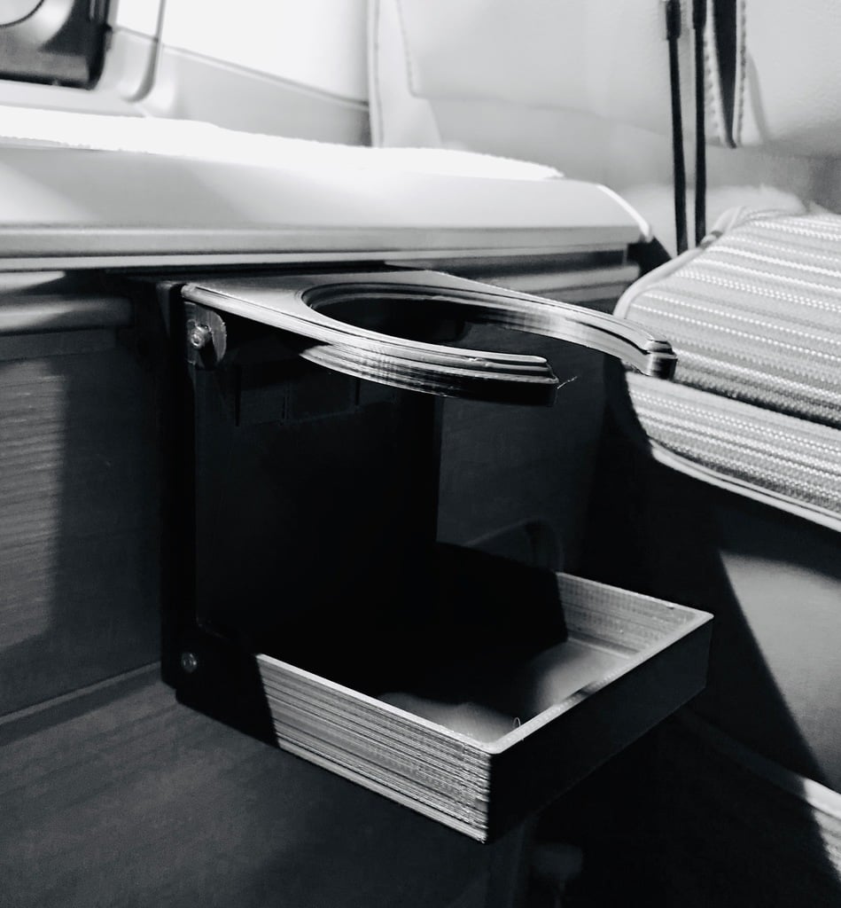 VW T5/T6 California foldable cup holder (kitchen piping rail) by MaBaTaBa Download free STL