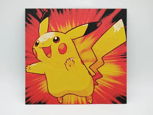 Pikachu Portrait with background - BambuSlicer and PrusaSlicer Project - 4 colors - Hueforge #hueforge - no MMU needed